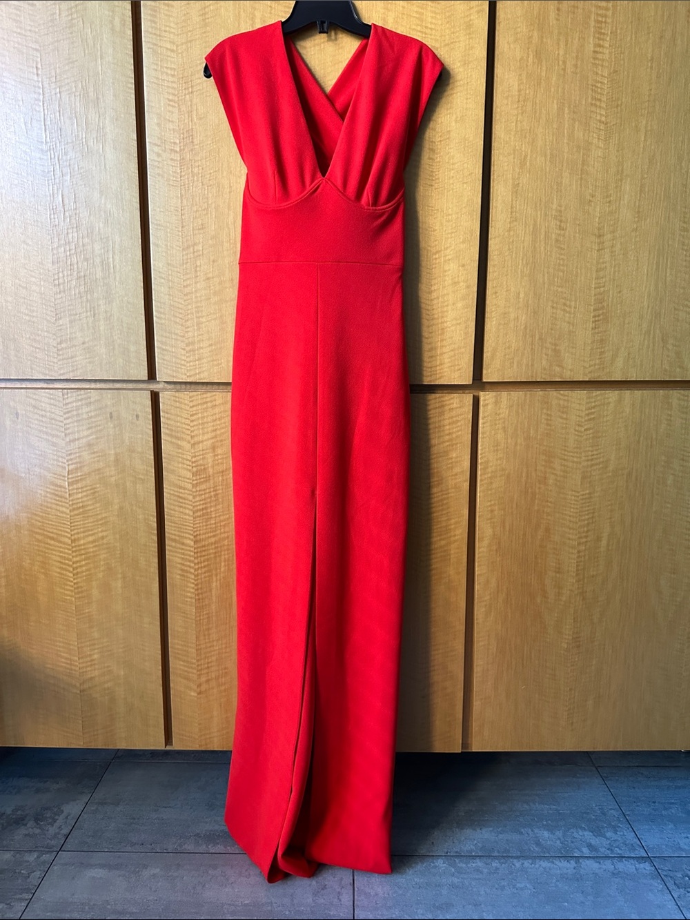 Solace London Red V-Neck Maxi Dress